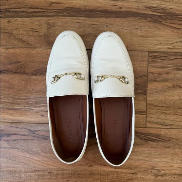 Coach Haley Ivory Leather Loafers - Picture 7 of 8